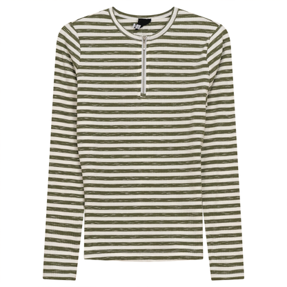 Wash Striped Henley Top