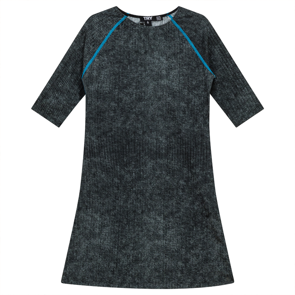 Distressed Rib Swim Dress
