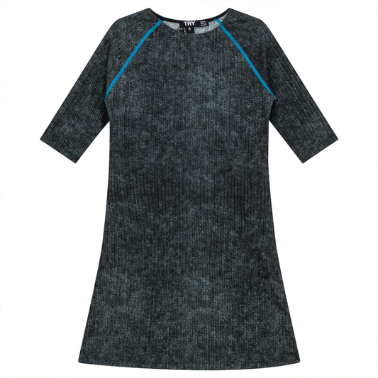 Distressed Rib Swim Dress