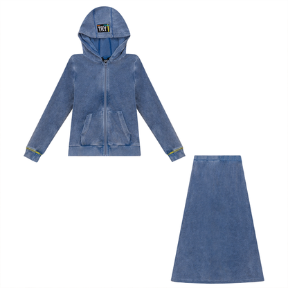 Multi Color Stitched Terry 2Pc Set