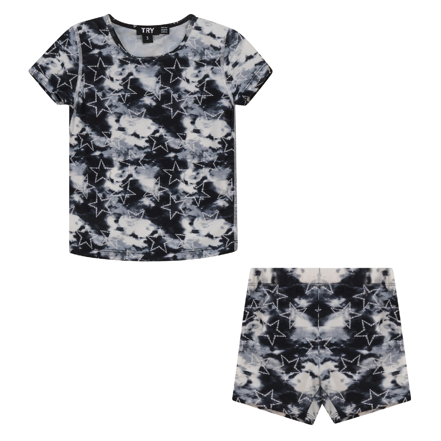 Tie Dye Star Print 2Pc Swim Set