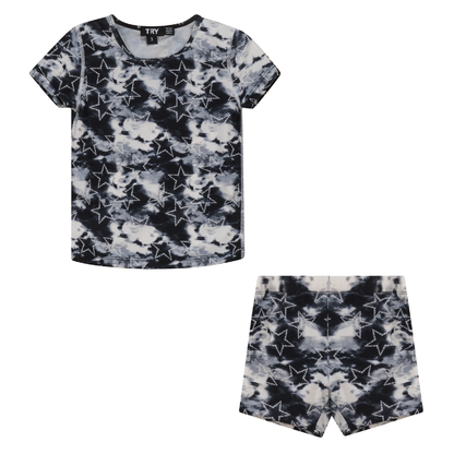 Tie Dye Star Print 2Pc Swim Set