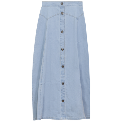 Maxi Denim A Line Button Down Skirt