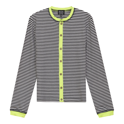 Striped Ribbed Contrast Cardigan