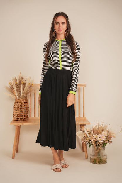 Striped Ribbed Contrast Cardigan