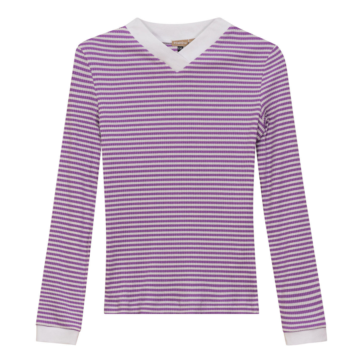 Striped V Neck Contrast Tee