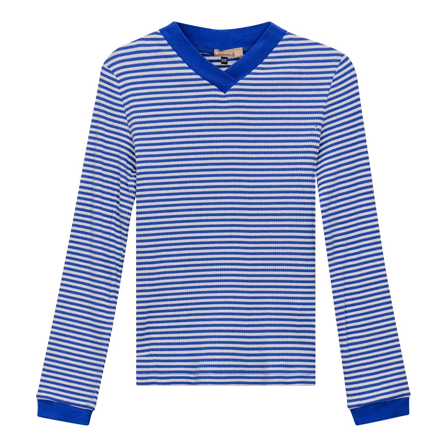 Striped V Neck Contrast Tee