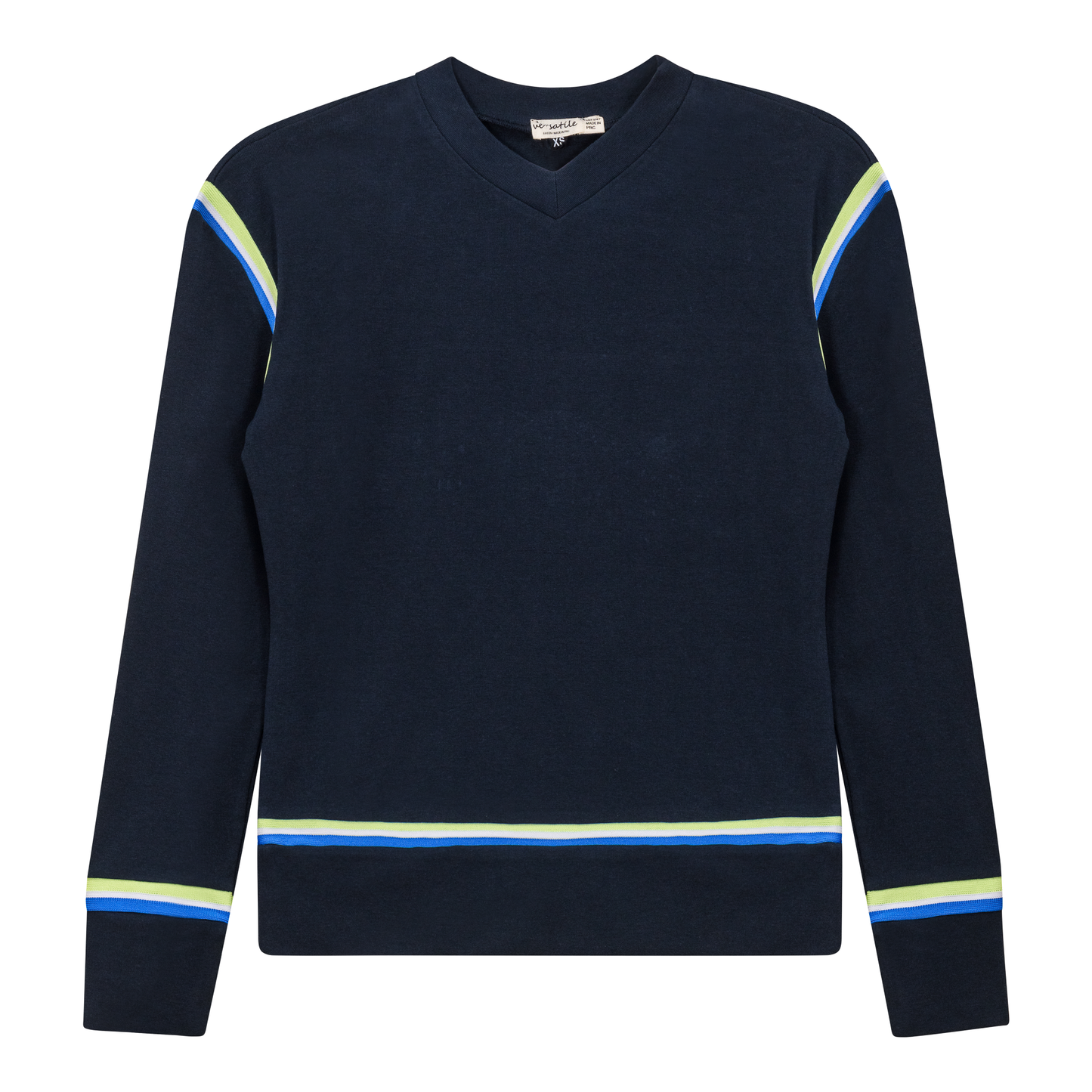 V Neck Striped Tape Top