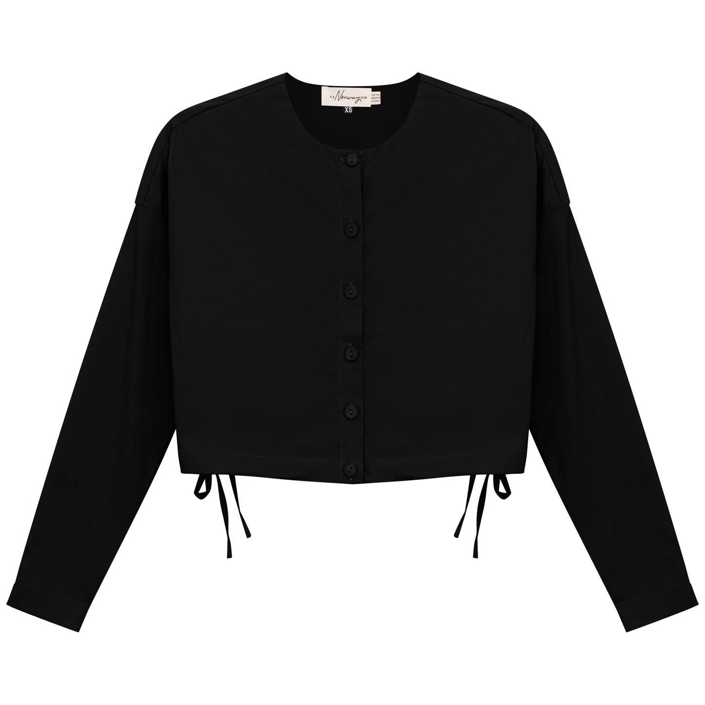 Cotton Cropped Side Tie Blouse