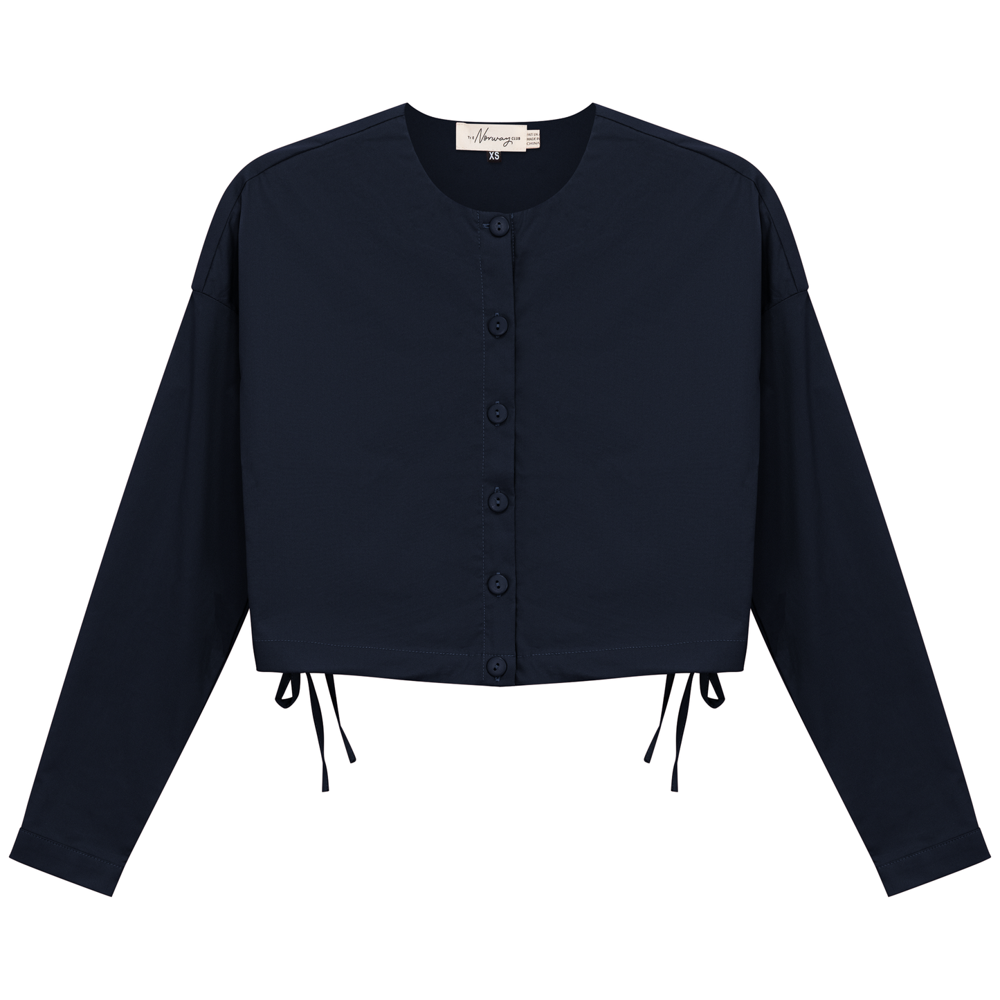 Cotton Cropped Side Tie Blouse
