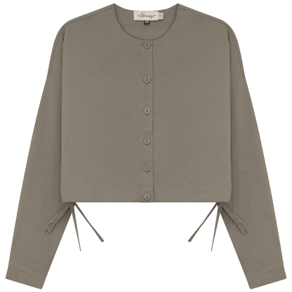 Cotton Cropped Side Tie Blouse