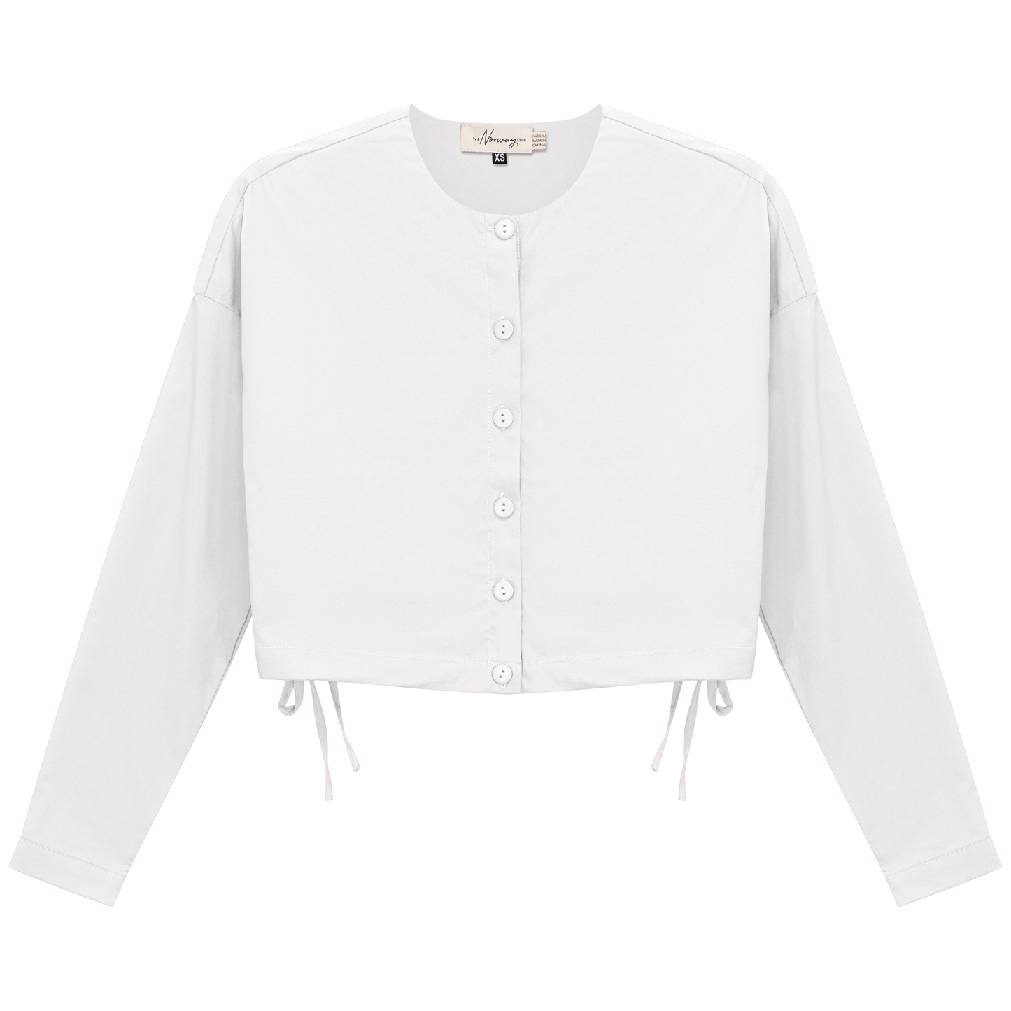 Cotton Cropped Side Tie Blouse