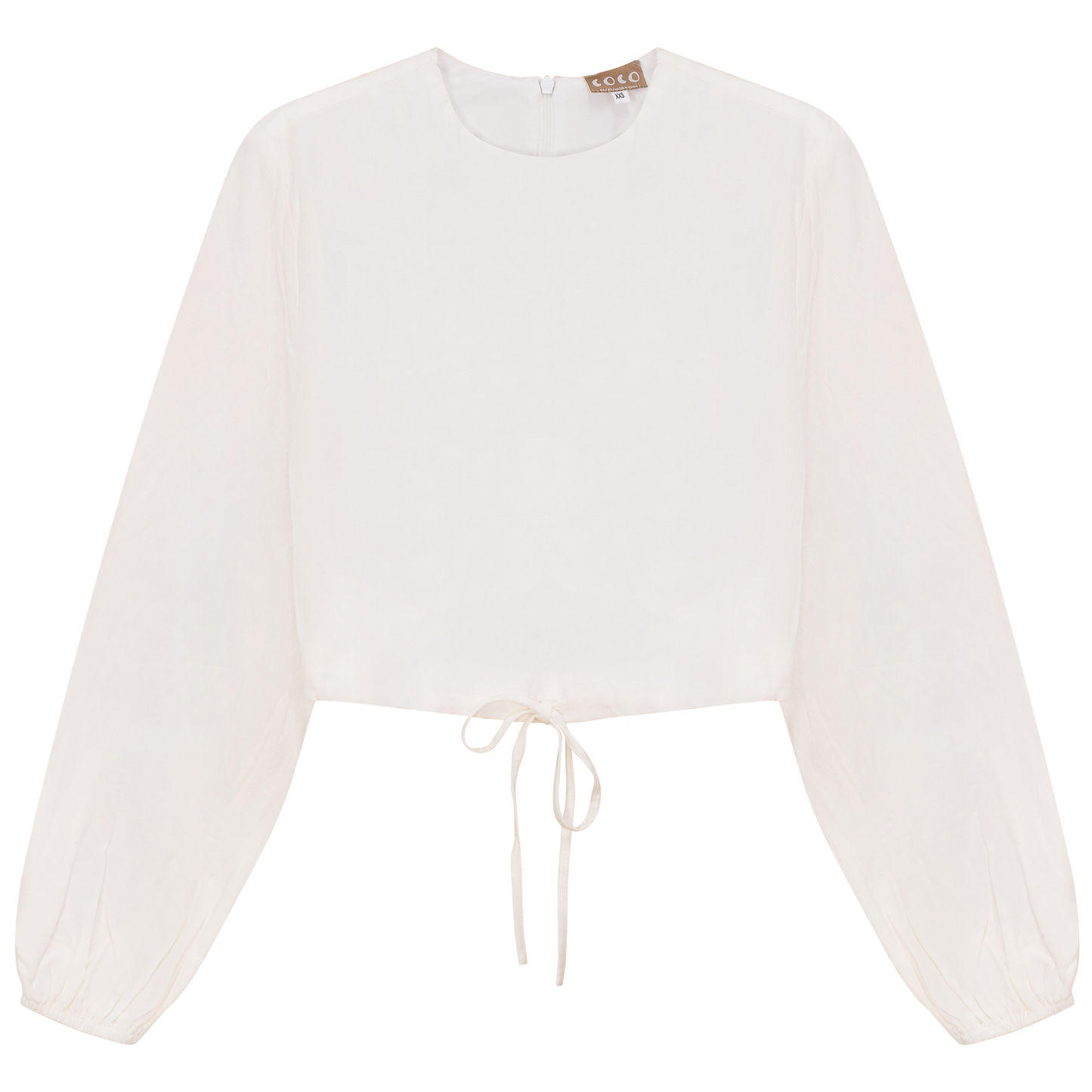 Cropped Linen Scrunch Tie Top