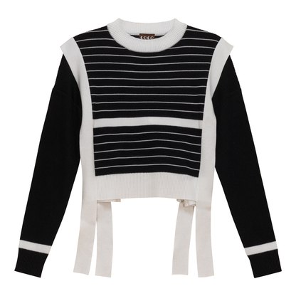 Striped Belt Sweater