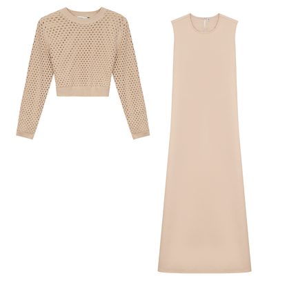 Net Knit Midi Jumper Set