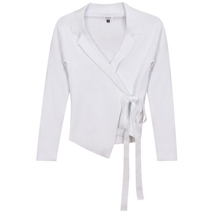 Cropped Wrap Jacket Sweater