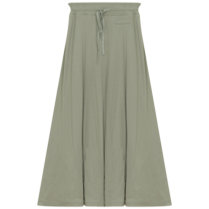 Ribbed Midi Drawstring A Line Skirt