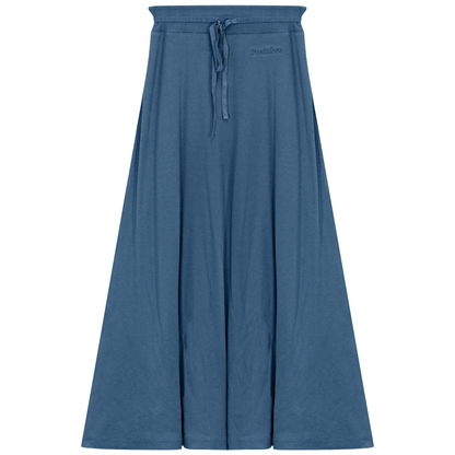 Ribbed Midi Drawstring A Line Skirt