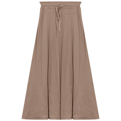 Ribbed Midi Drawstring A Line Skirt