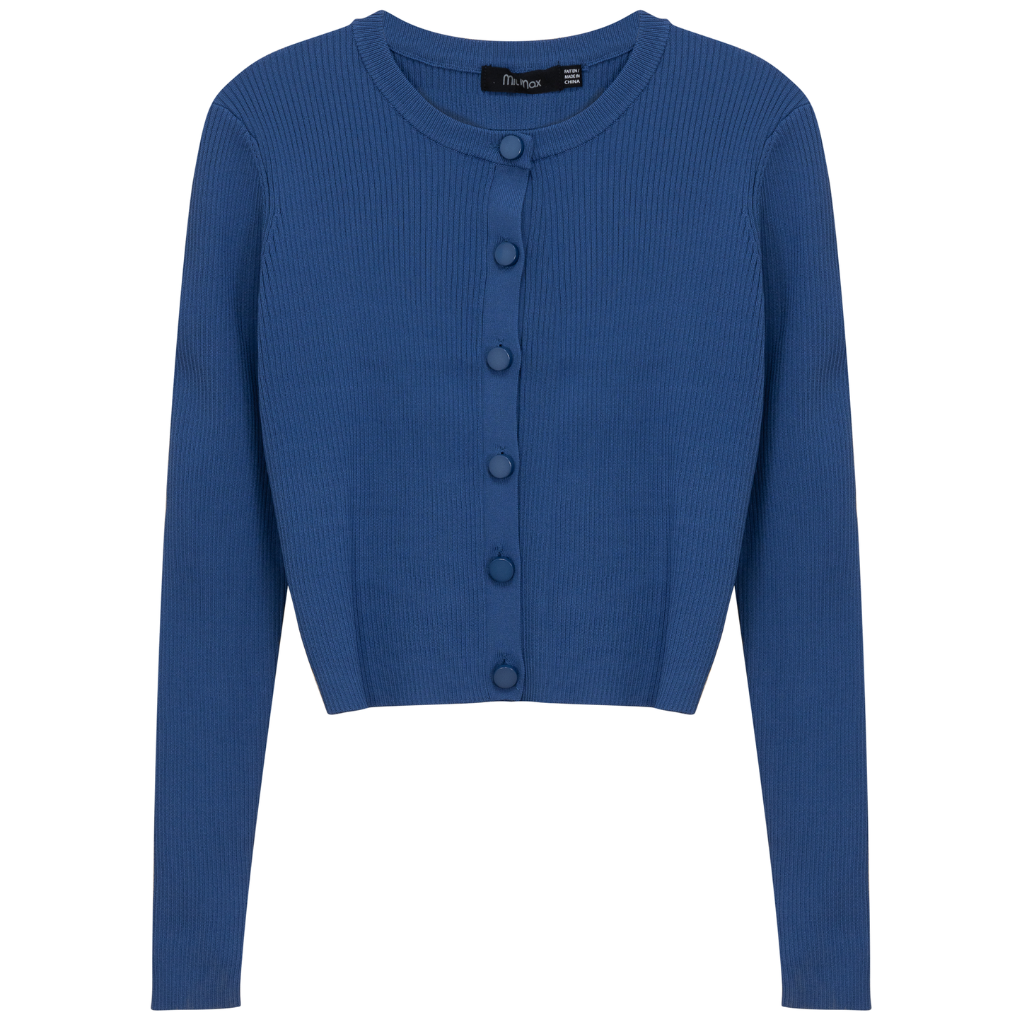 Cropped Fit Ribbed Knit Cardigan