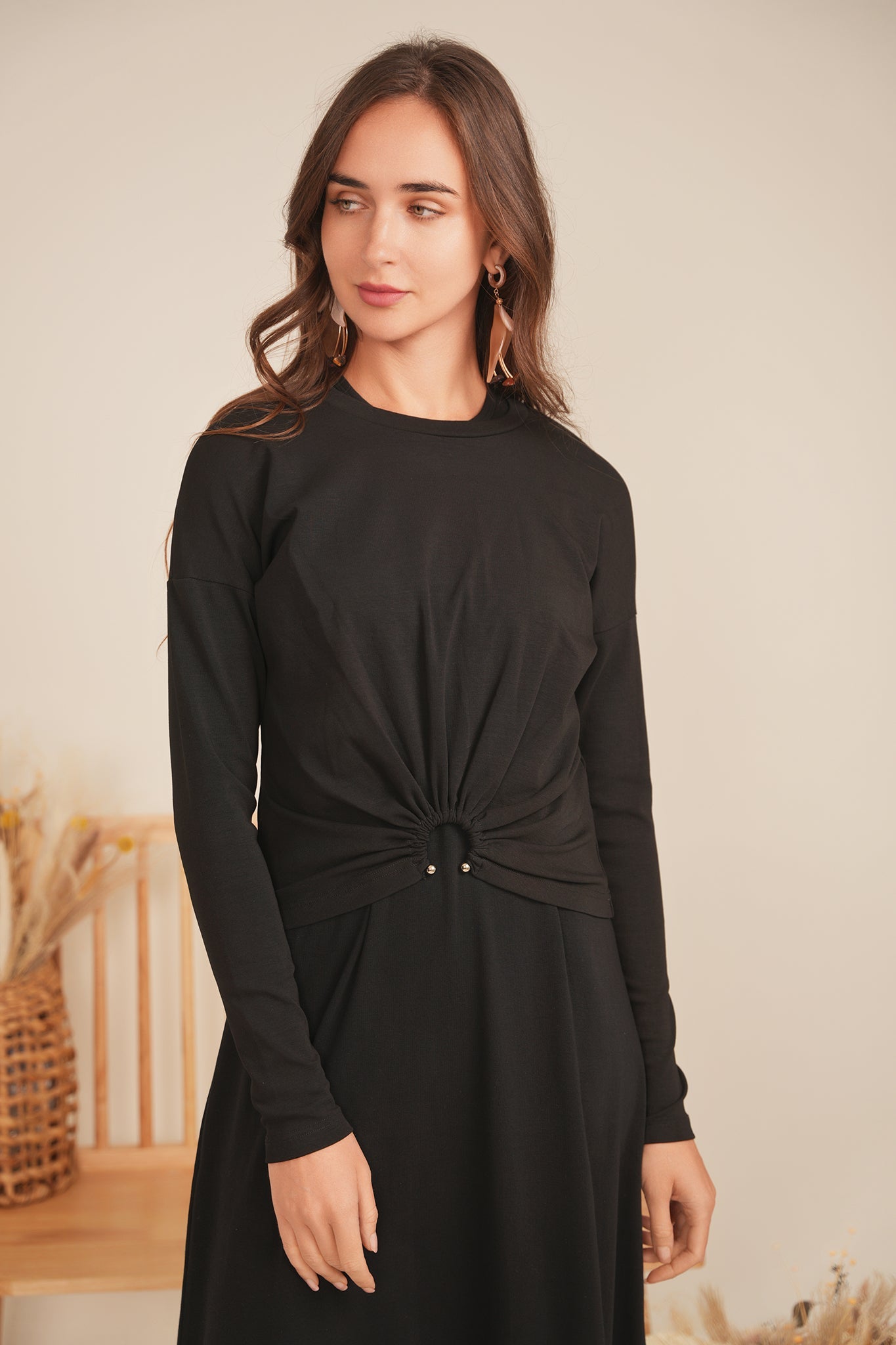 Cropped Gathered Ring Tee