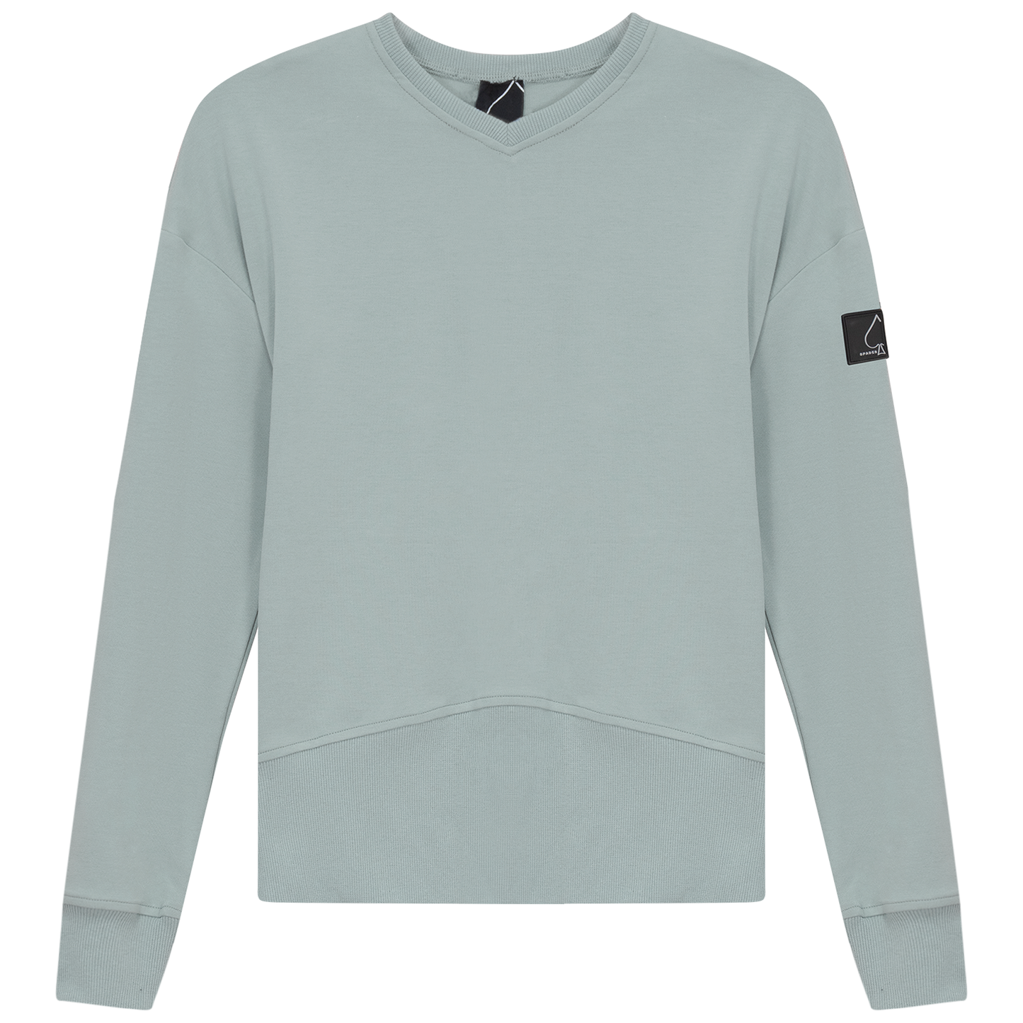 V Neck Sweatshirt Rib Combo