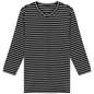 Striped Ribbed V Neck Tee