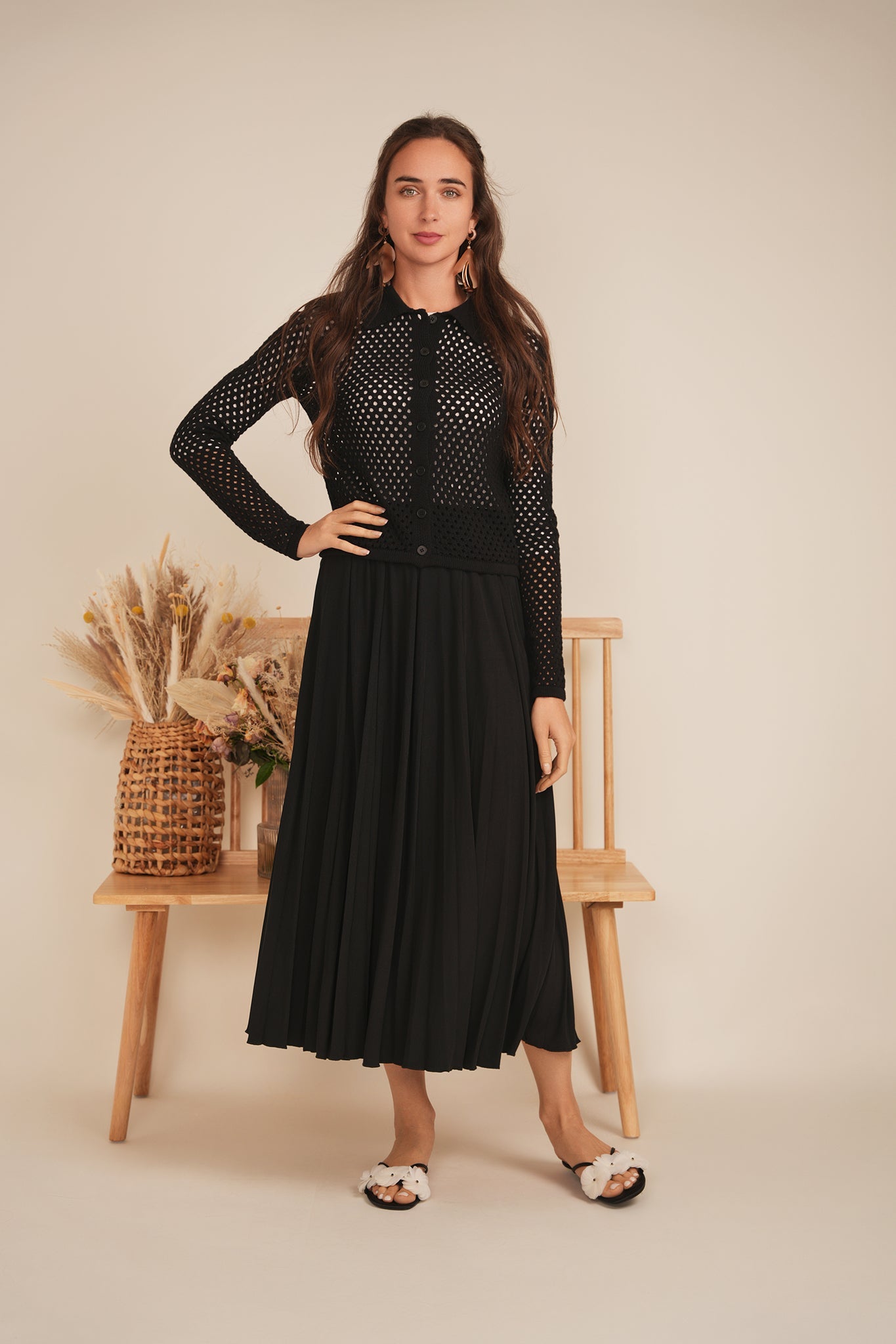 Cropped Crochet Sweater