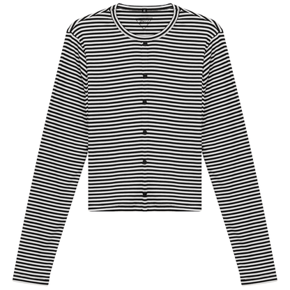 Cropped Striped Cardigan Tee