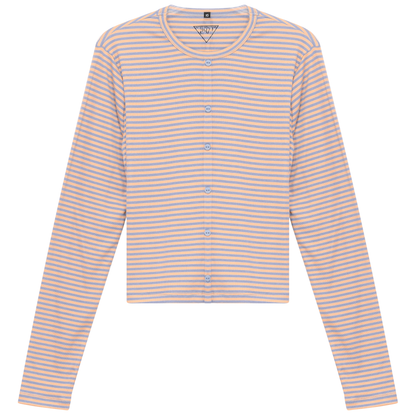 Cropped Striped Cardigan Tee