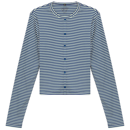 Cropped Striped Cardigan Tee