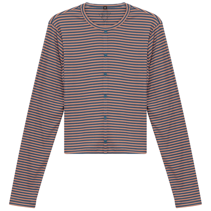 Cropped Striped Cardigan Tee