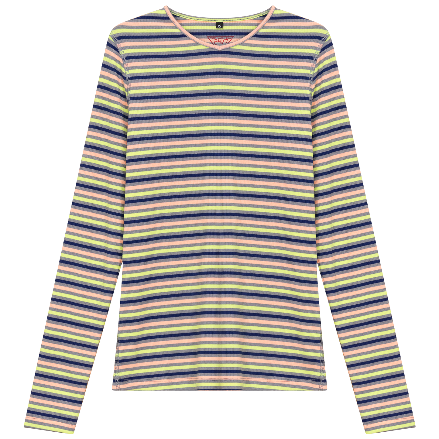 Striped V Neck Tee