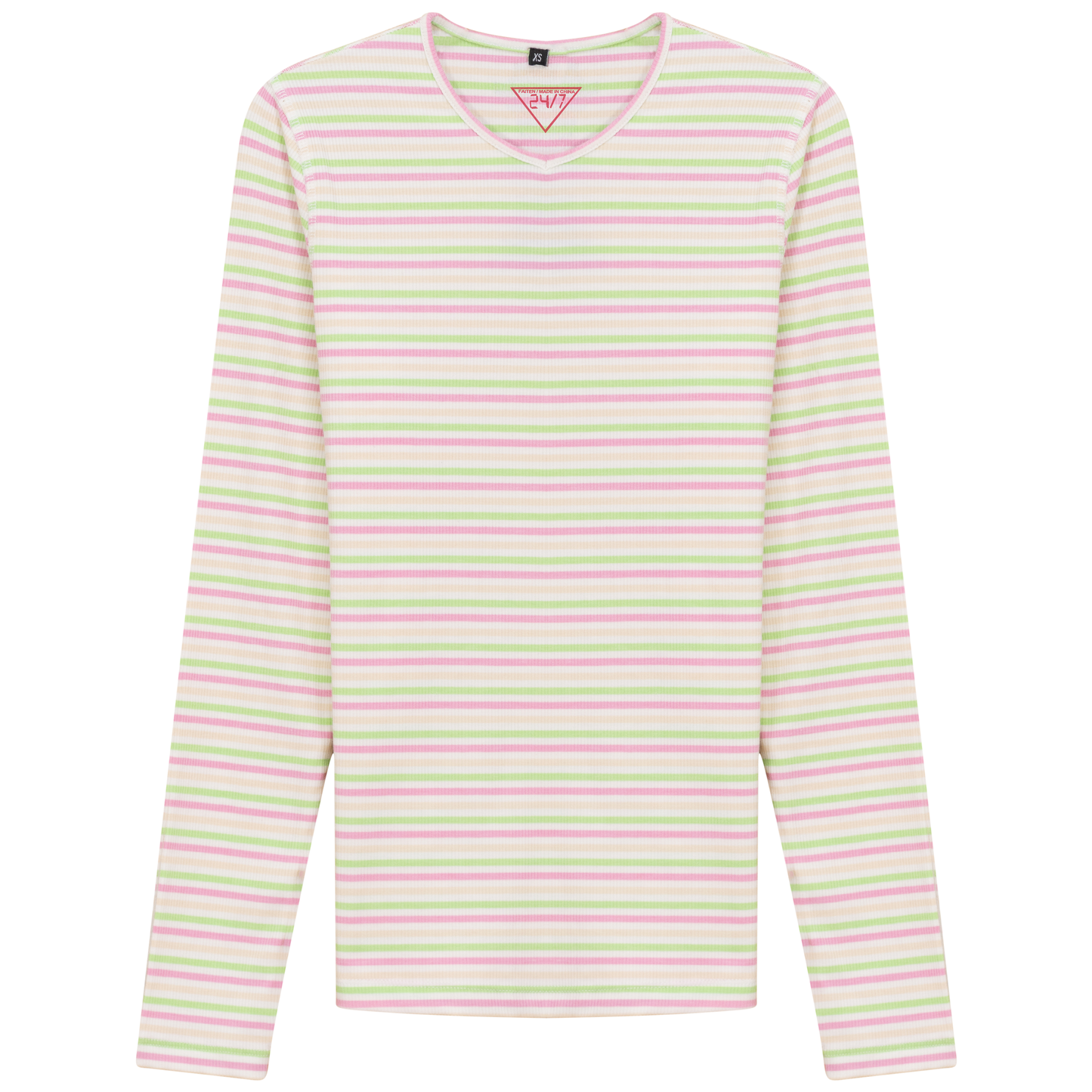 Striped V Neck Tee