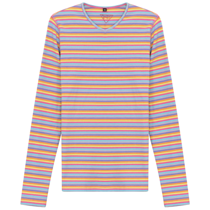 Striped V Neck Tee