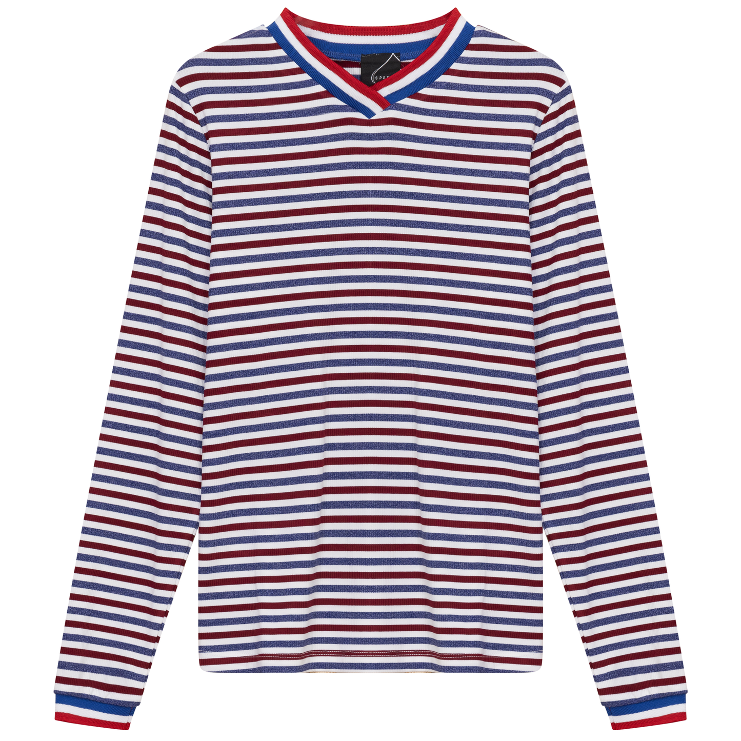 Striped Multi Color V Neck Tee