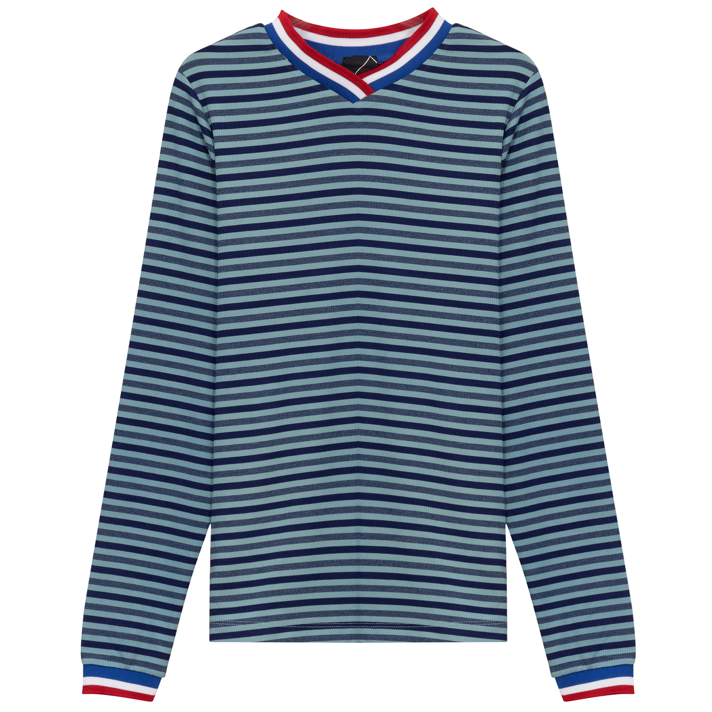 Striped Multi Color V Neck Tee