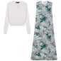 Midi Printed Chiffon Jumper Cardigan Set