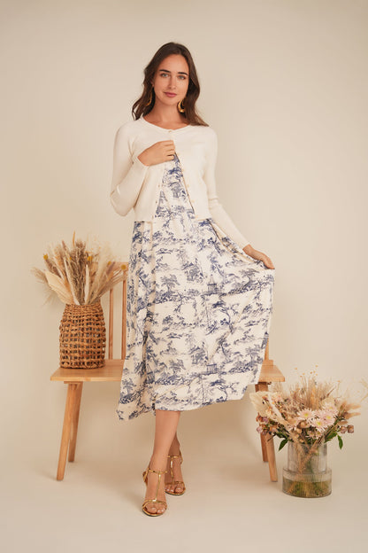 Accordian Pleated Midi Jumper