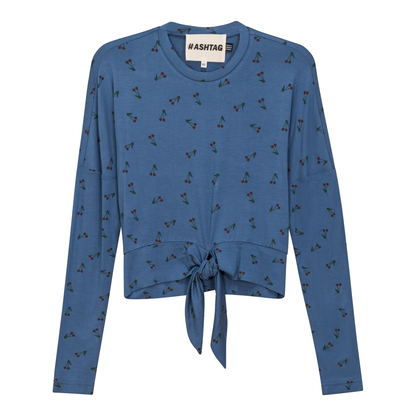 Cherry Floral Printed Tie Tee