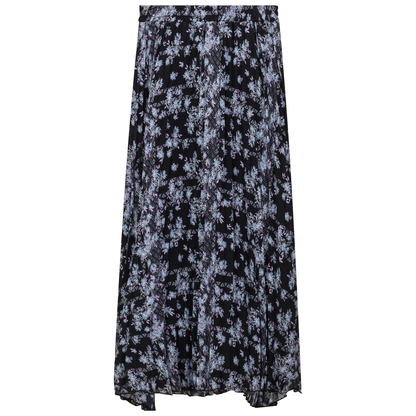 Accordian Pleated Printed Midi Skirt