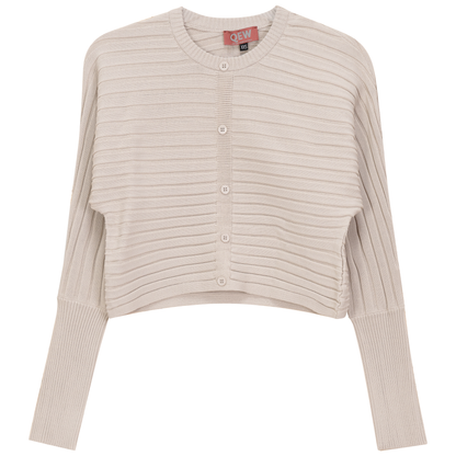 Cropped Ribbed Cardigan