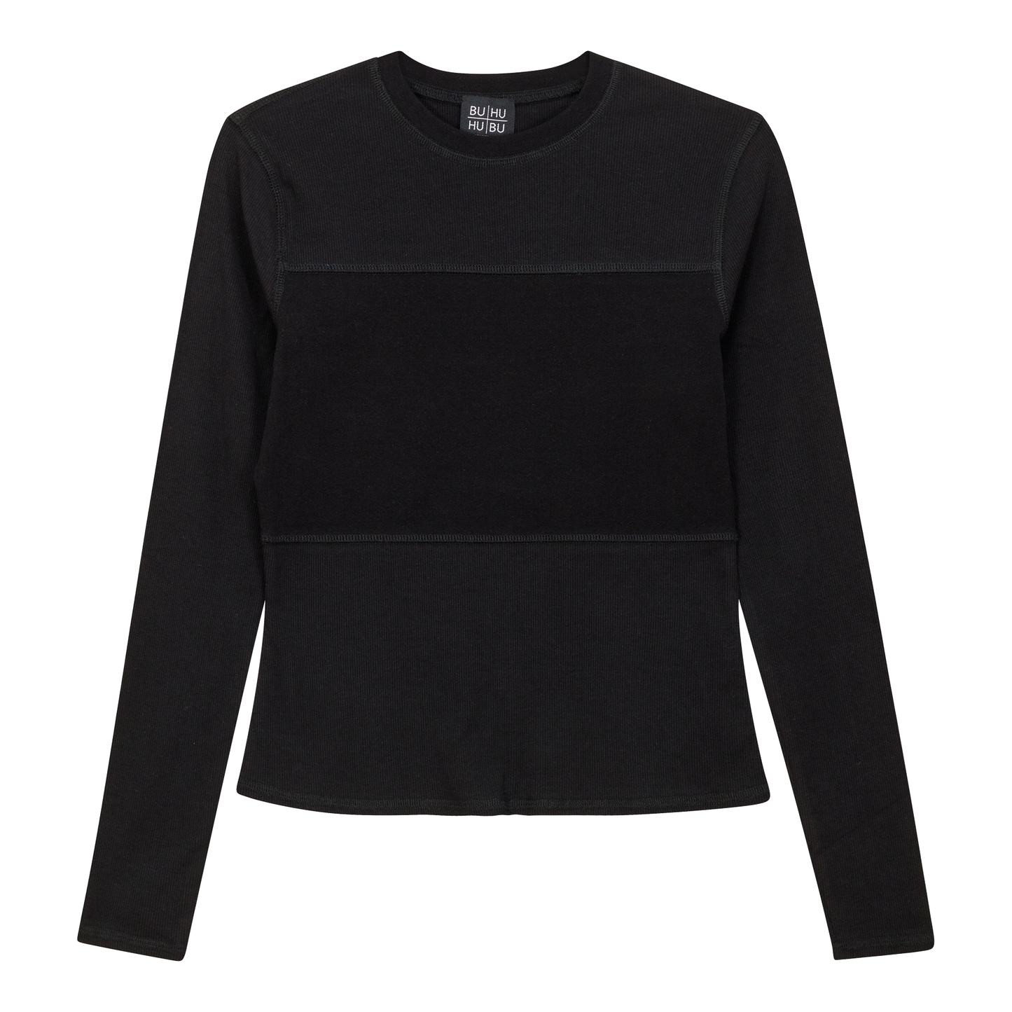 Ribbed Solid Stitching Tee