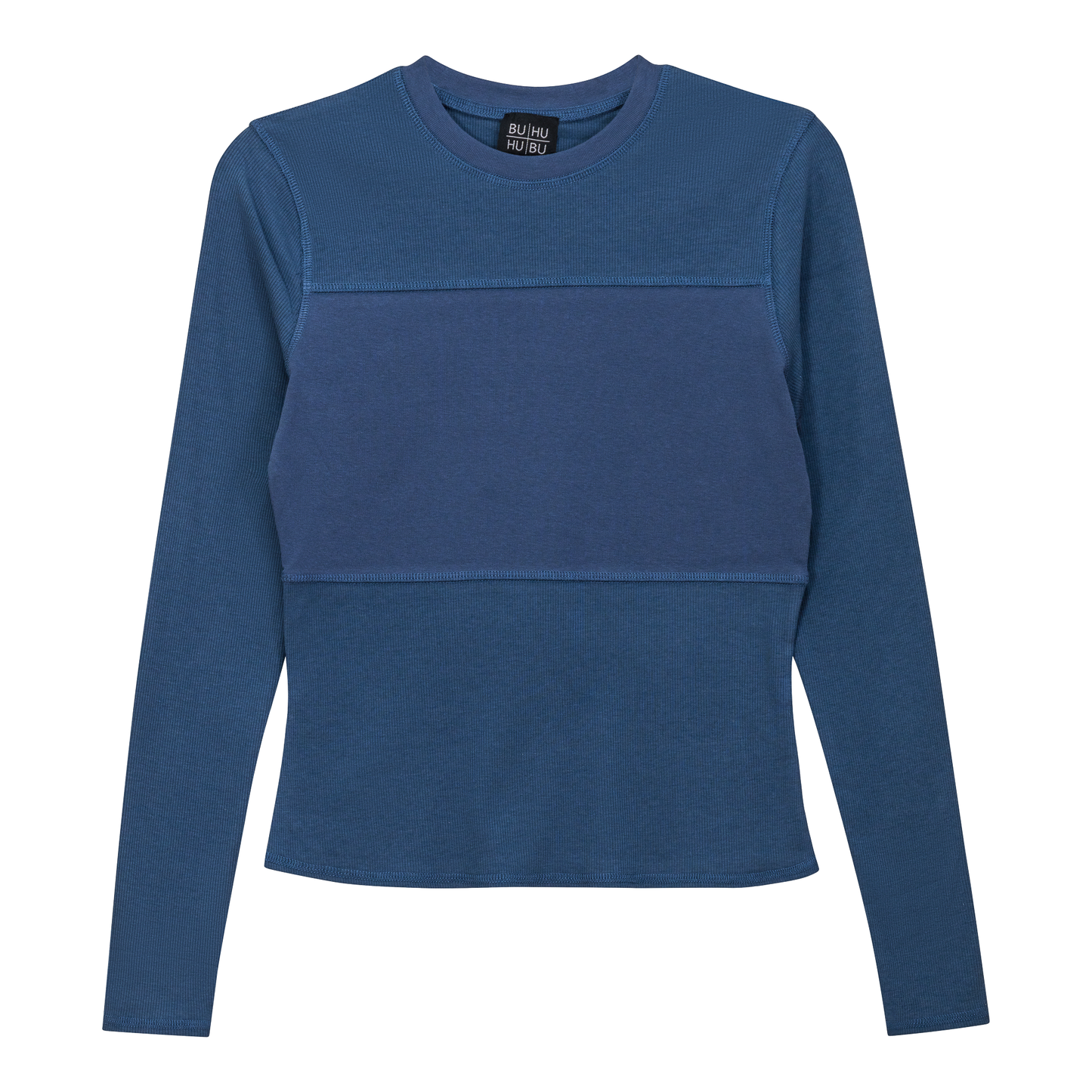 Ribbed Solid Stitching Tee