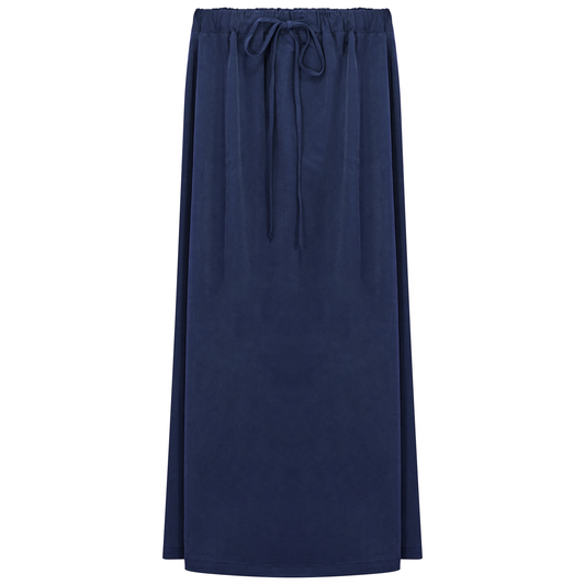 Cotton Midi Drawstring Skirt