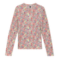 Cotton Floral Long Sleeves V Neck Tee