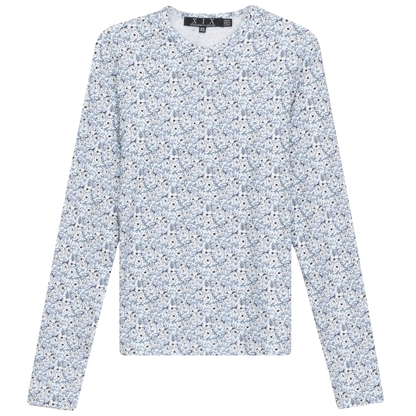 Printed V Neck Long Sleeve Tee