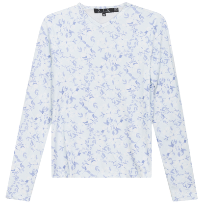 Printed V Neck Long Sleeve Tee