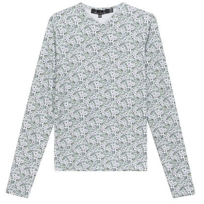 Printed V Neck Long Sleeve Tee