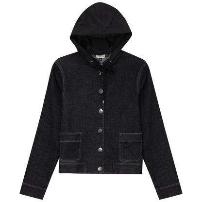 Denim Wash Hoodie Jacket